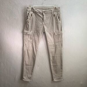 Mavi Womens Juliette Tan Mid-Rise Skinny Fit Denim Cargo Jeans Size 30